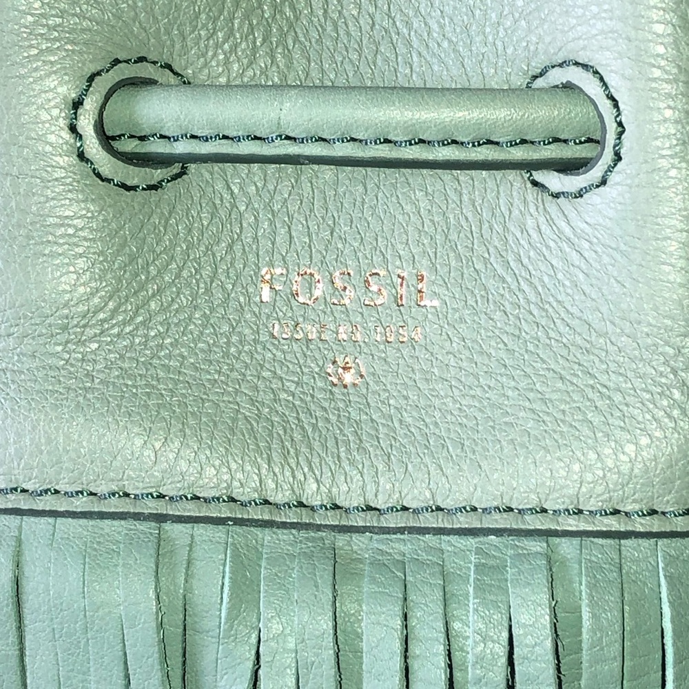 Fossil Fringe Drawstring Crossbody - Sage / Mint Green - Picture 3 of 11